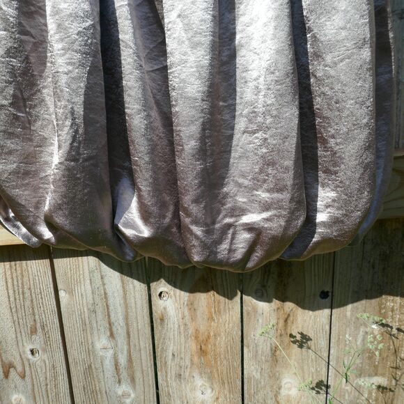 MAGGY LONDON Cocktail Dress Metallic Taupe Sleeveless Bubble Hem Evening Size 8 - Picture 6 of 7